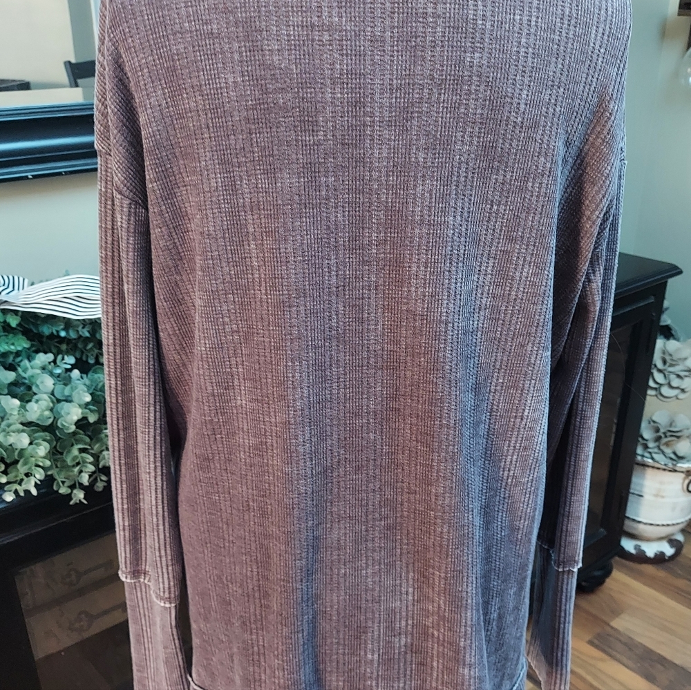 Project Social T Womans V-Neck Long Sleeve Henley Top - Picture 2 of 6